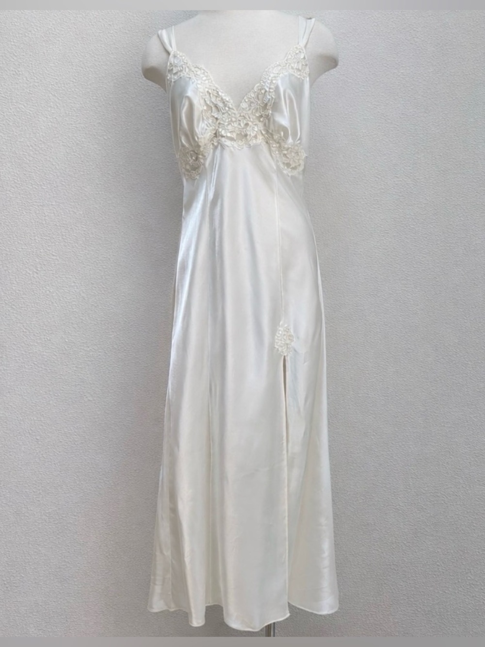 Victorias Secret Vintage Bridal Slip Dress Lace Wedding Ivory White Size Large